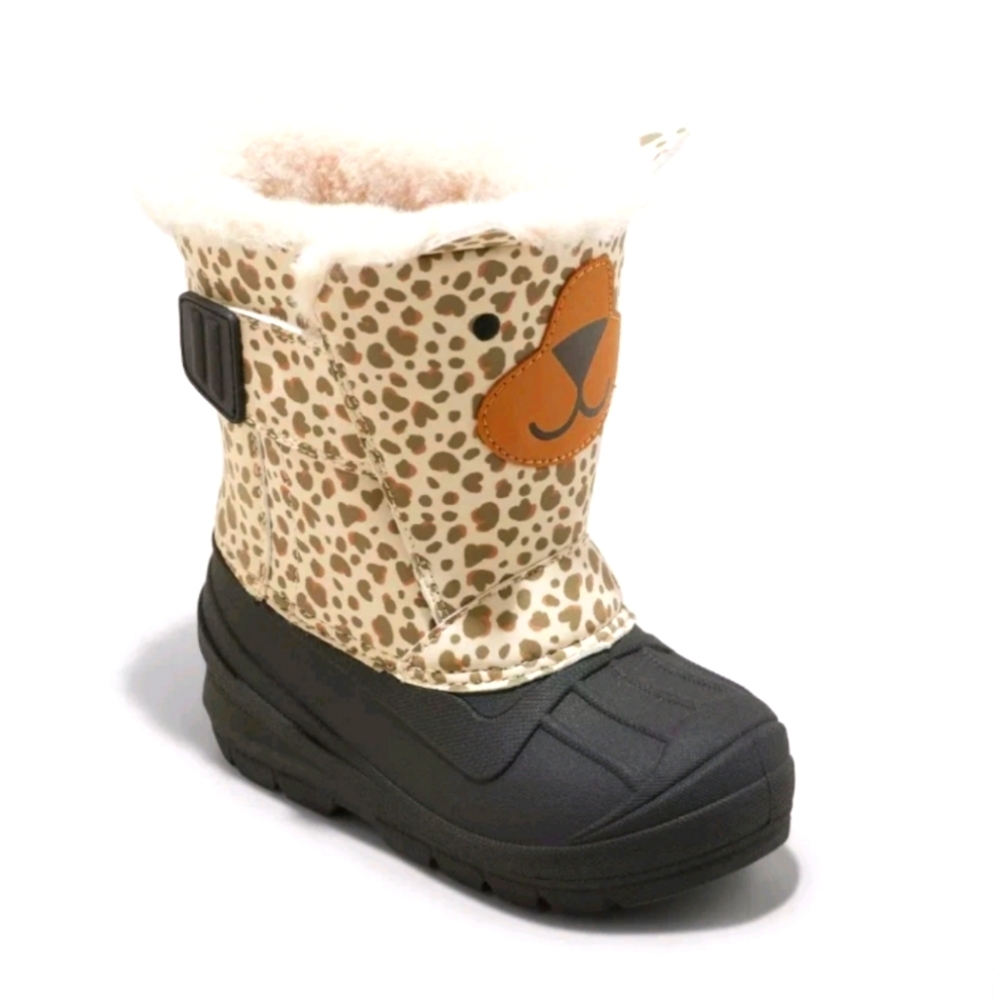 Cat & Jack Spotted Bear Thermolite Faux Fur Waterproof Winter Boots Sz: 5